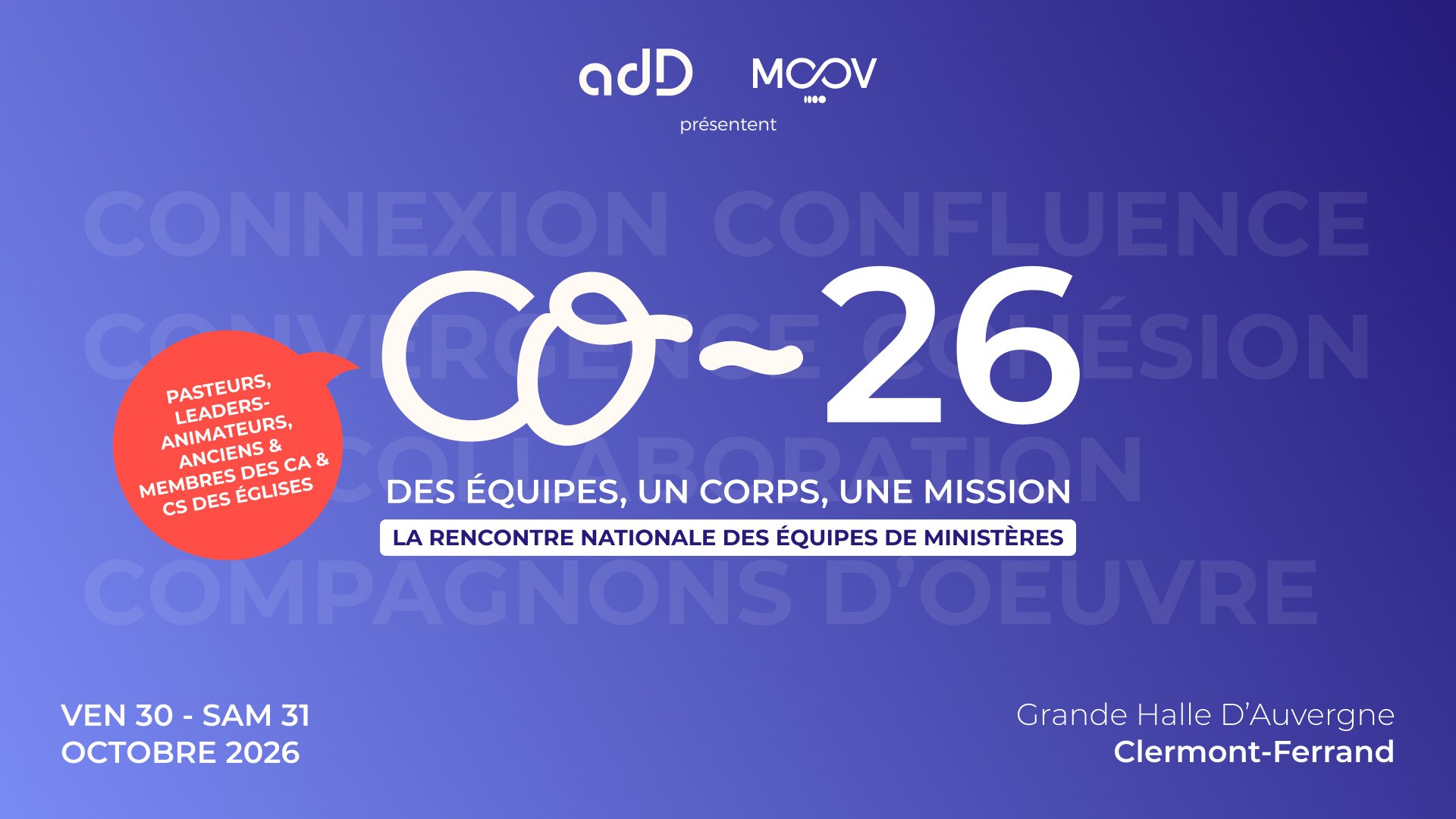 CO~26 — Des équipes, un corps, une mission — Ven 30 Sam 31 Octobre 2026 — Grande Halle d'Auvergne, Clermont-Ferrand